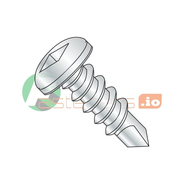 Newport Fasteners Self-Drilling Screw, #12 x 5/8 in, Zinc Plated Steel Pan Head Square Drive, 5000 PK 439593 - main